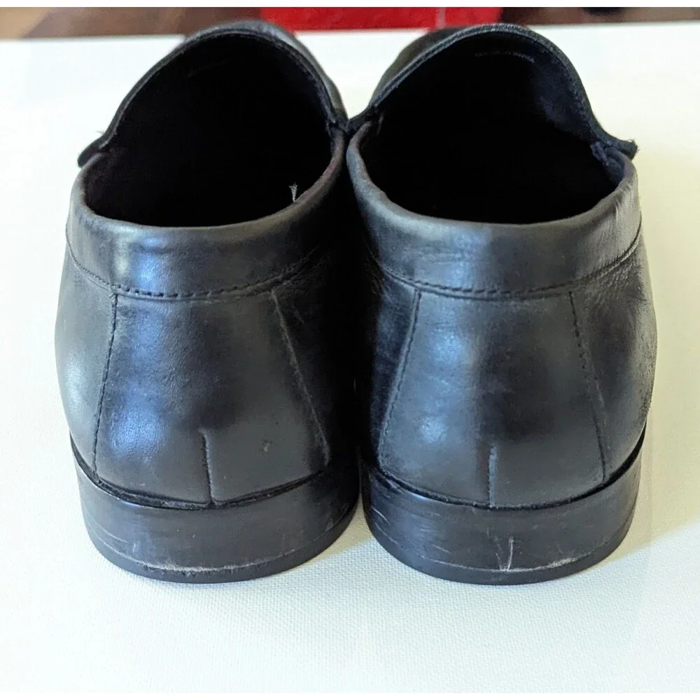 Cole Haan Mens Black Leather Loafers Dress Shoes sz 9M Skid Resistant Slip on